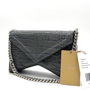 Michael Kors Collection Manhatta Medium Crocodile Embossed Patent Leather Bag